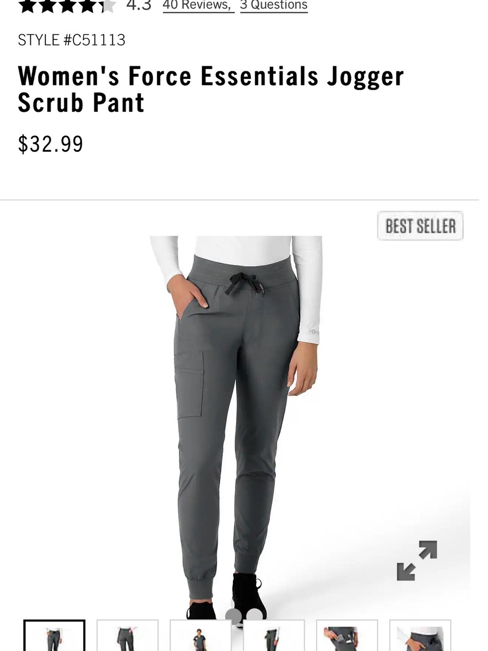 Carhartt Women's Gray Jogger Track Pants with Drawstring